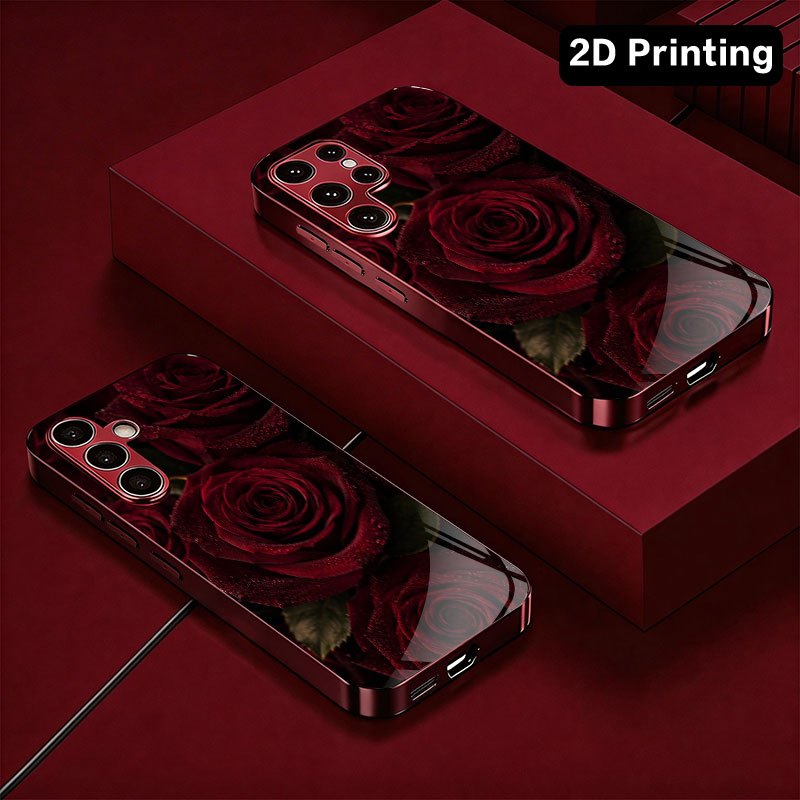 Glass phone case with dark red - Samsung Galaxy S24 评论和价格